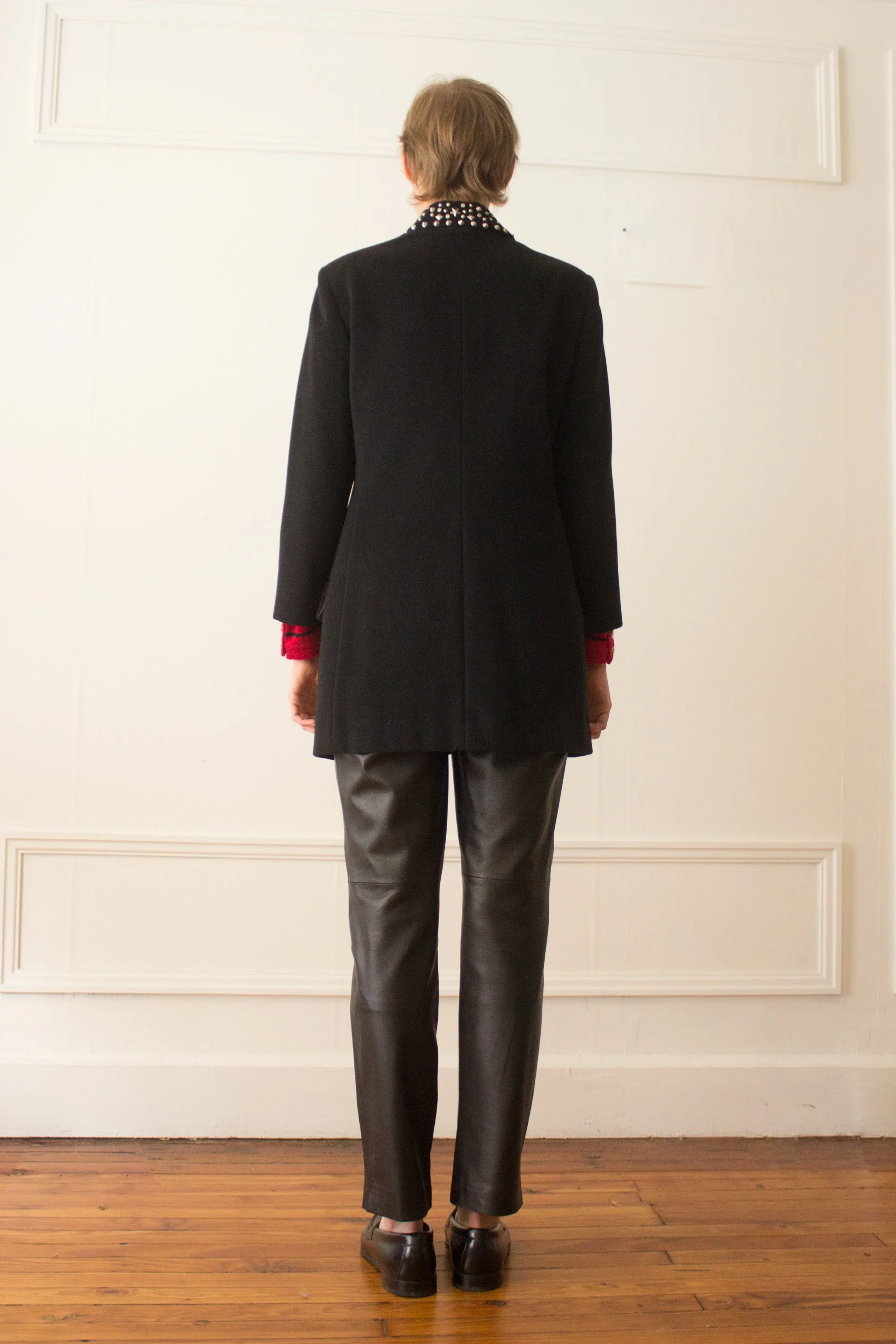 1990s Gianni Versace Cashmere Coat with Logo Stud Trim — Wayward